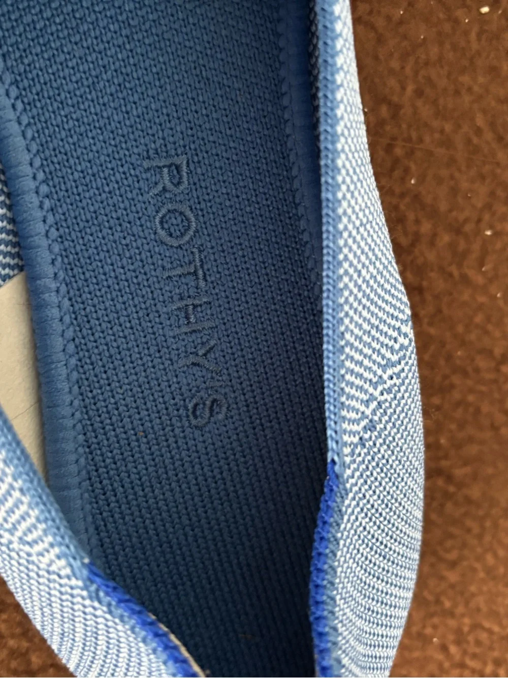 Rothy's Light Blue Knit Slip-On Flats
